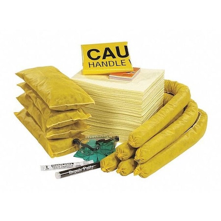 Spilltech Spill Kit Refill, 28 gal Volume Absorbed per Kit, Not Applicable Capacity, Box, Yellow, 28 RSPKHZ-KAD