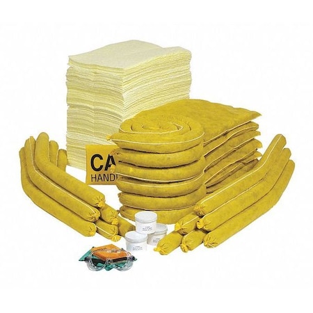 Spilltech Spill Kit Refill, 80 gal Volume Absorbed per Kit, 95 gal Capacity, Box, Yellow, 196 RSPKHZ-95