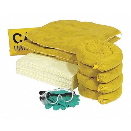 Spilltech Spill Kit Refill, 17 gal Volume Absorbed per Kit, 20 gal Capacity, Box, Yellow, 47 RSPKHZ-20