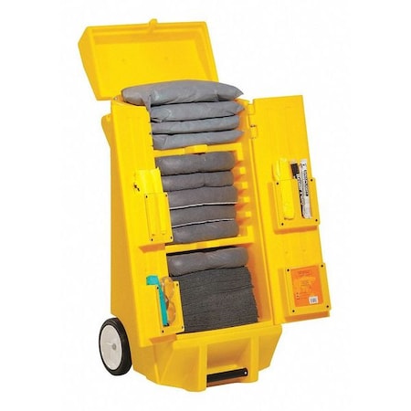 Spilltech Spill Kit, 30 gal Volume Absorbed per Kit, Not Applicable Capacity, Cart, Yellow, 28 SPKU-KAD2