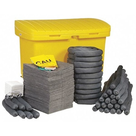 Spilltech Spill Kit, 103 gal Volume Absorbed per Kit, 110 gal Capacity, Cart, Yellow, 330 SPKU-CART5