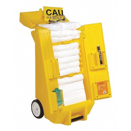 Spilltech Spill Kit, 28 gal Volume Absorbed per Kit, Not Applicable Capacity, Cart, Yellow, 28 SPKO-KAD2