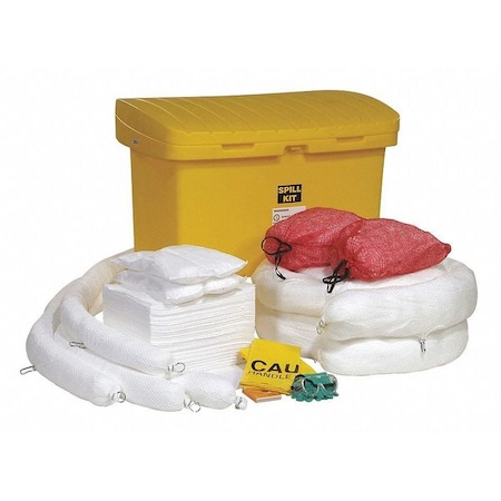 Spilltech Spill Kit, 110 gal Volume Absorbed per Kit, 110 gal Capacity, Cart, Yellow, 131 SPKO-CART5