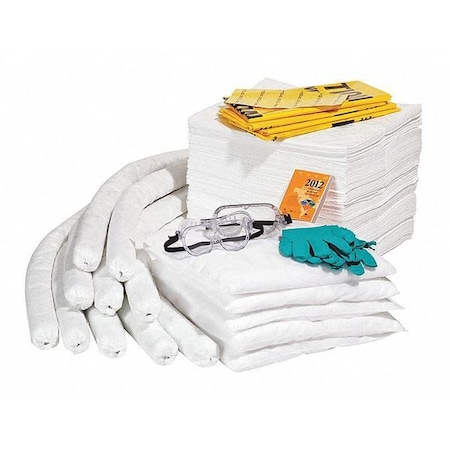 Spilltech Spill Kit Refill, 49 gal Volume Absorbed per Kit, 55 gal Capacity, Box, Yellow, 144 RSPKO-55