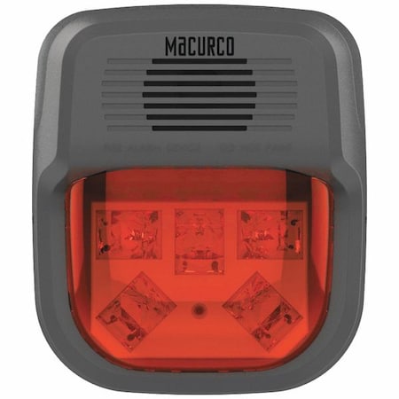 Macurco Horn Strobe Alarm, 4-3/4" L, 2" W, LED HS-R