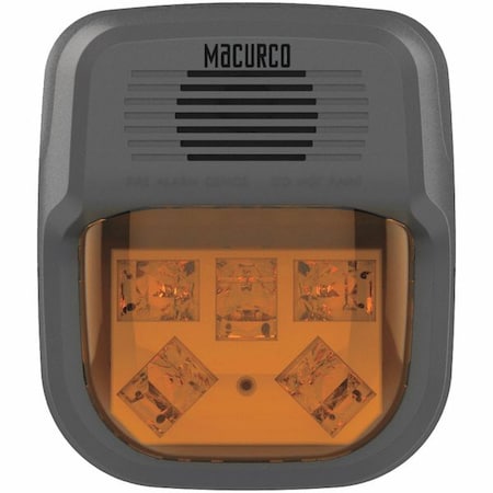 Macurco Horn Strobe Alarm, 4-3/4" L, 2" W, LED HS-A