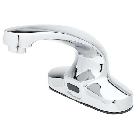 T&S Brass Sensor 4" Mount, 3 Hole Low Arc Bathroom Faucet, Polished chrome EC-3103