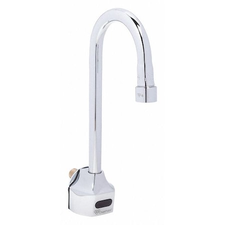 T&S Brass Sensor Single Hole Mount, 1 Hole Gooseneck Bathroom Faucet, Polished chrome EC-3101