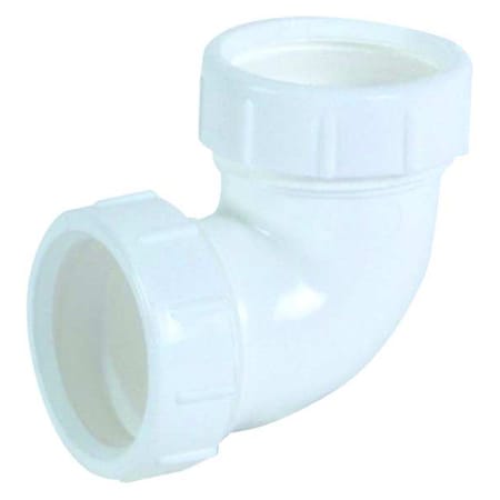 Zoro Select Elbow, 90 deg., Wht Drain, Slip Connection 35335