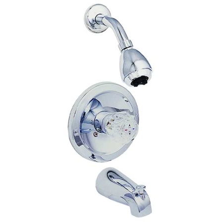 Zoro Select Tub and Shower Sets, 6" L, Chrome Finish 10048