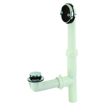 Zoro Select Polypropylene, Bath Drain, Tip-Toe Bath Waste 35217