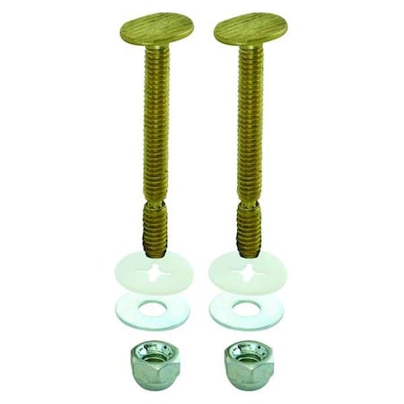 Zoro Select Closet Bolt Set, Brass, Yellow 40020