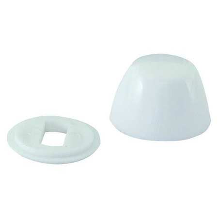 ZORO SELECT Toilet Bowl Bolt Cap, Plastic, White, PK100 40035