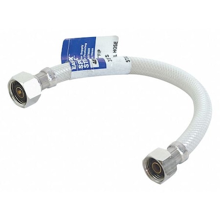 Zoro Select Supply Line, 1/2" Outlet, 1/2" Inlet Size 48139