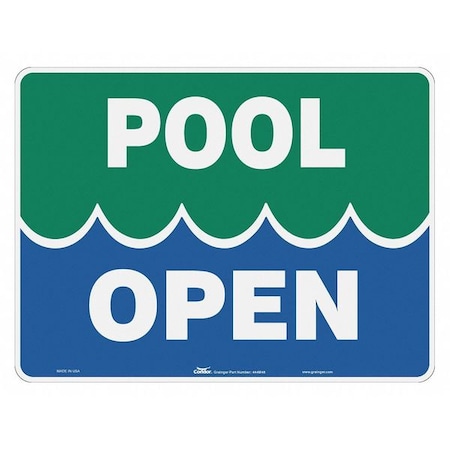 Condor Pool, Pool Open, 24 in W x 18 in H, Horizontal Rectangle, Aluminum, 444M48 444M48
