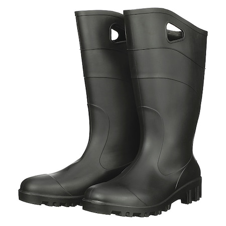Zoro Select Men's All Purpose Rubber Boot, Plain Toe, 13" Height, Black, 11 445L69