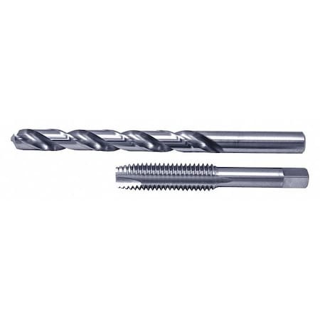 Cle-Line 2PC 1 Each LET-U & 7/16-14UNC HSS Jobber Drill and Spiral Point Plug Tap Set Cle-Line 1860 Bright C22302