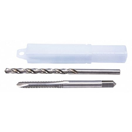 Cle-Line 2PC 1 Each No 25 & No 10-24UNC HSS Jobber Drill and Spiral Point Plug Tap Set Cle-Line 1860 Bright C22307
