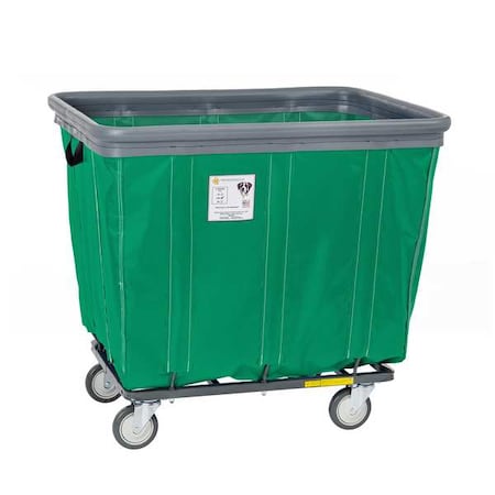 R&B Wire Products Vinyl Basket Truck with Air Cushion Bumper and Steel Base, 20 Bushel, Forest Green 420SOBC/FG