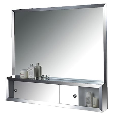 Ketcham 30" x 32" Surface Mounted SS Framed Cosmetic Box with Mirror 3032CB