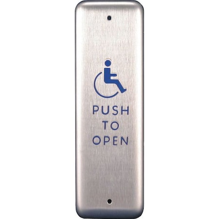 Best Push Plate, For Auto Operator, 4-3/4" L CL2055 HANDICAP LOGO PUSH TO OPEN TEXT