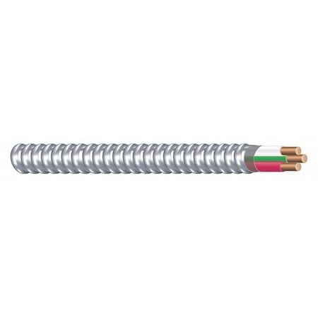 Southwire Metal Clad Building Cable, MC, 12 AWG, 2C with Ground C, Silver, Aluminum, Solid, 600V AC, 250 ft 68952101