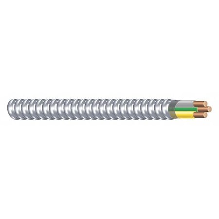 Southwire Metal Clad Building Cable, MC, 12 AWG, 2C with Ground C, Silver, Aluminum, Solid, 600V AC, 250 ft 68932301