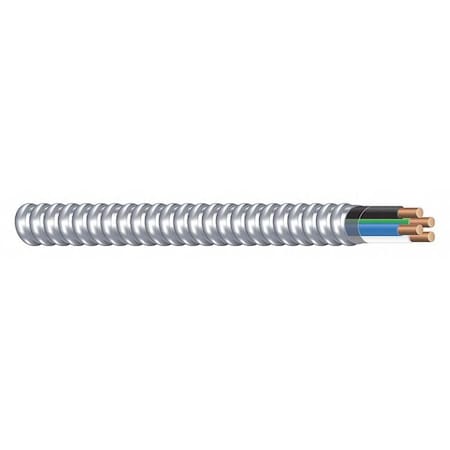 Southwire Metal Clad Building Cable, MC, 12 AWG, 3C with Ground C, Silver, Aluminum, Solid, 600V AC, 250 ft 61097301