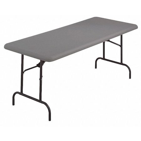 Iceberg IndestrucTable Commercial Folding Table, Charcoal Top and Frame, 30 in W x 60 in L x 29 in H 65517