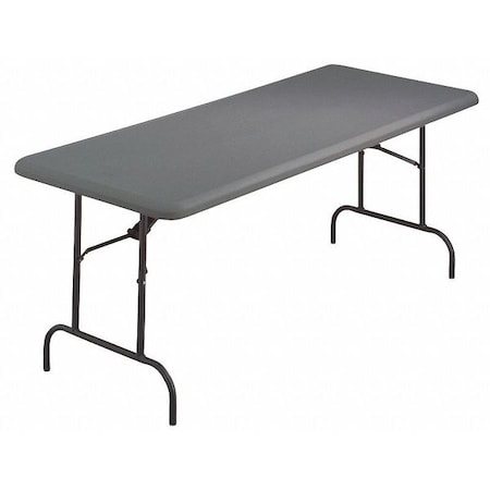 Iceberg IndestrucTable Commercial Folding Table, Charcoal Top and Frame, 30 in W x 72 in L x 29 in H 65527