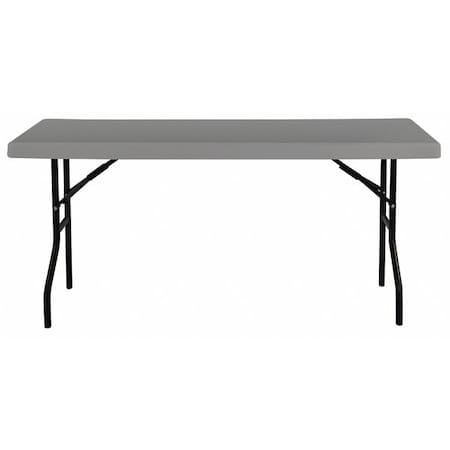 Iceberg IndestrucTable Commercial Folding Table, Charcoal Top and Frame, 18 in W x 72 in L x 29 in H 65577