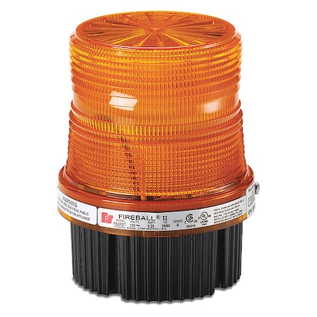 Federal Signal Warning Light, Amber, Strobe Tube, 24V DC, 80 FPM, 4 3/32 in Dia., 1/2 in NPT Pipe or Surface FB24ST-024A