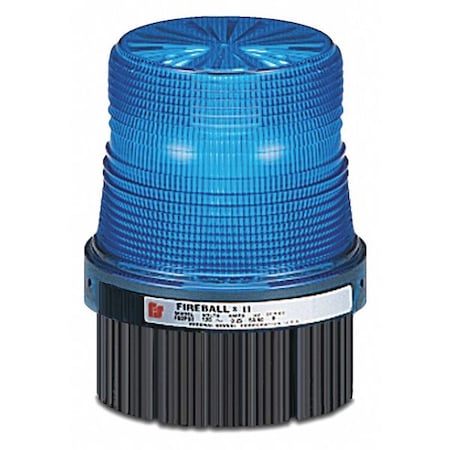 Federal Signal Warning Light, Blue, Strobe Tube, 24V DC, 80 FPM, 4 3/32 in Dia., 1/2 in NPT Pipe or Surface FB24ST-024B