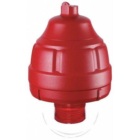 Federal Signal Strobe Light, Red, Strobe Tube, 24V DC, 80 FPM, 8 27/32 in Dia., Surface FSEX-24PMR-MOD