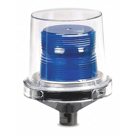 Federal Signal Strobe Light, Blue, Strobe Tube, 24V DC, 80 FPM, 5 1/2 in Dia., 1/2 in NPT Pipe or Surface 224XST-024B