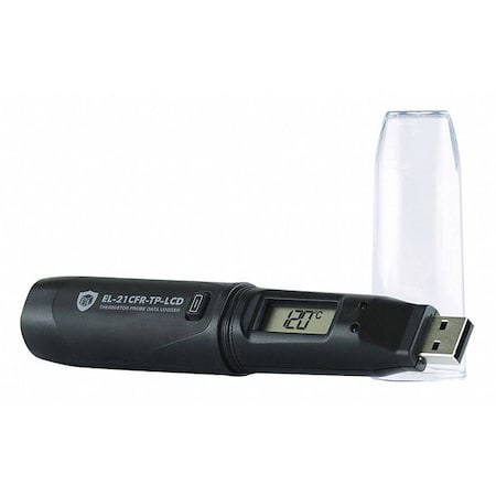 Lascar Thermistor Probe Data Logger, 5.31" D EL-21CFR-TP-LCD