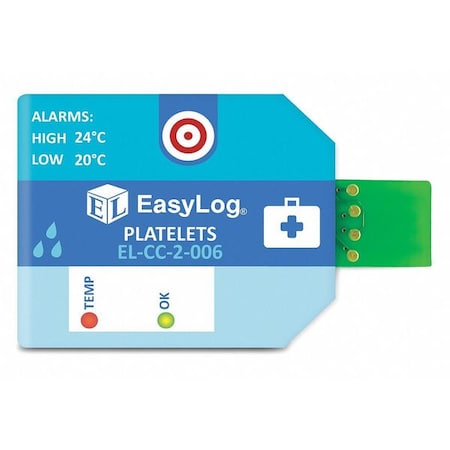 Lascar Chilled Goods Data Logger, 2.60" W, PK10 EL-CC-2-006 PK10