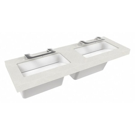 Bradley Sensor, Silver Mist, Two Station Sink, Wash Station S93-757