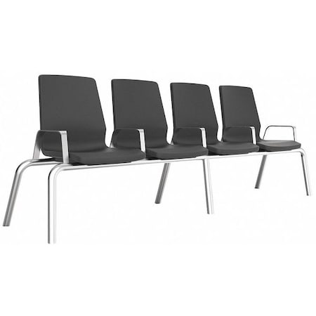 Cortech Beam Seating, Black Seat, Black Back, 30 in W 30 in L 36" H, Polyethylene Seat 45BKG