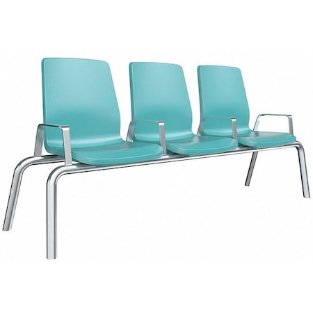 Cortech Beam Seating, Blue Gray Seat, Gray Back, 30 in W 30 in L 36" H, Polyethylene Seat 34BGB