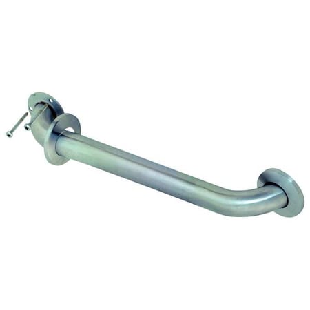 Zoro Select Concealed Wall Mount Grab Bar, 18" L, Stainless Steel, Unfinished 15186