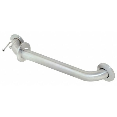 Zoro Select Concealed Wall Mount Grab Bar, 24" L, Stainless Steel, Unfinished 15188