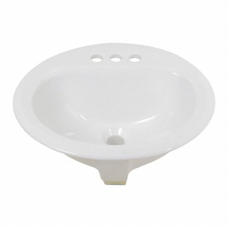 Zoro Select Lavatory Sink, Vitreous China, Round 34007