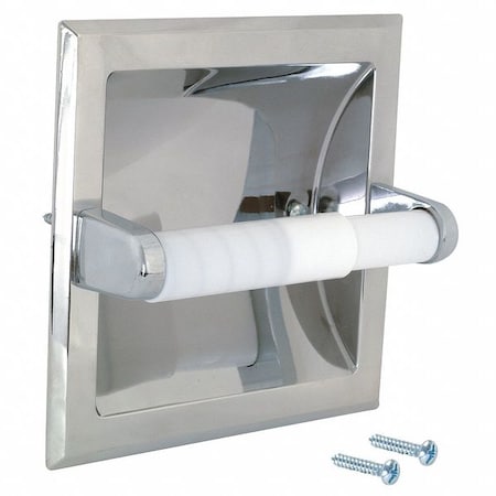 Zoro Select Toilet Paper Holder, Metal, White, 6-3/16"W 15209