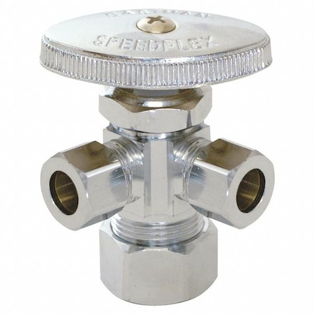 Zoro Select Supply Stop, 2-Way, 5/8" Inlet, Celcon Stem 04353lf