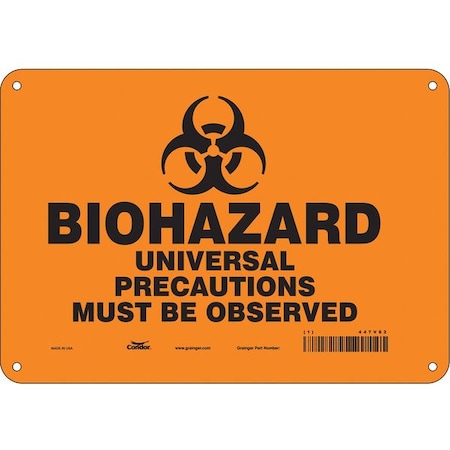 Condor Biohazard Sign, 7 in H, 10 in W, Vertical Rectangle, English, 447V82 447V82