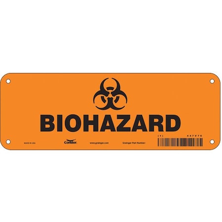 Condor Safety Sign, 3 1/2 in H, 10 in W, Vertical Rectangle, English, 447V76 447V76