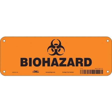 Condor Safety Sign, 3 1/2 in H, 10 in W, Polyethylene, Vertical Rectangle, English, 447V77 447V77