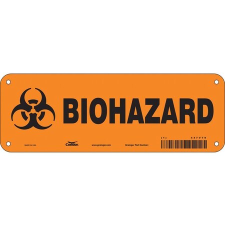 Condor Safety Sign, 3 1/2 in H, 10 in W, Vertical Rectangle, English, 447V79 447V79