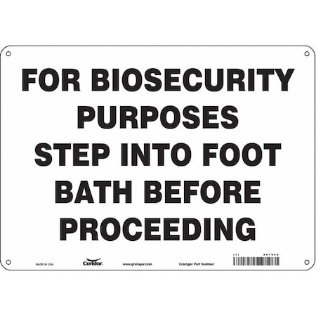 Condor Biohazard Sign, 10 in H, 14 in W, Horizontal Rectangle, English, 447V45 447V45